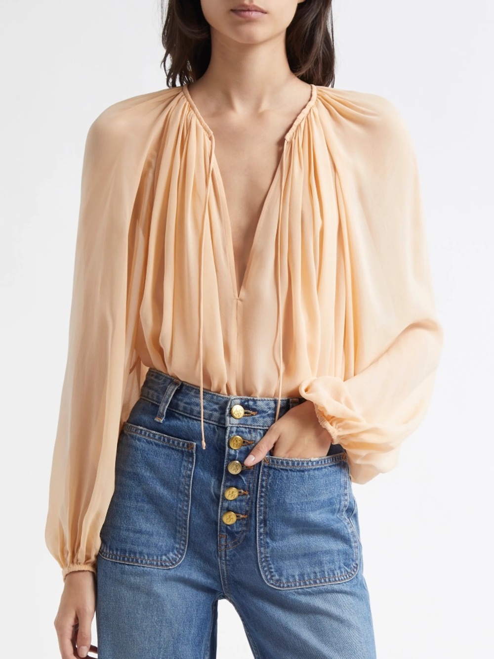 NWOT Ulla Johnson Safa Tie Neck Silk Top
